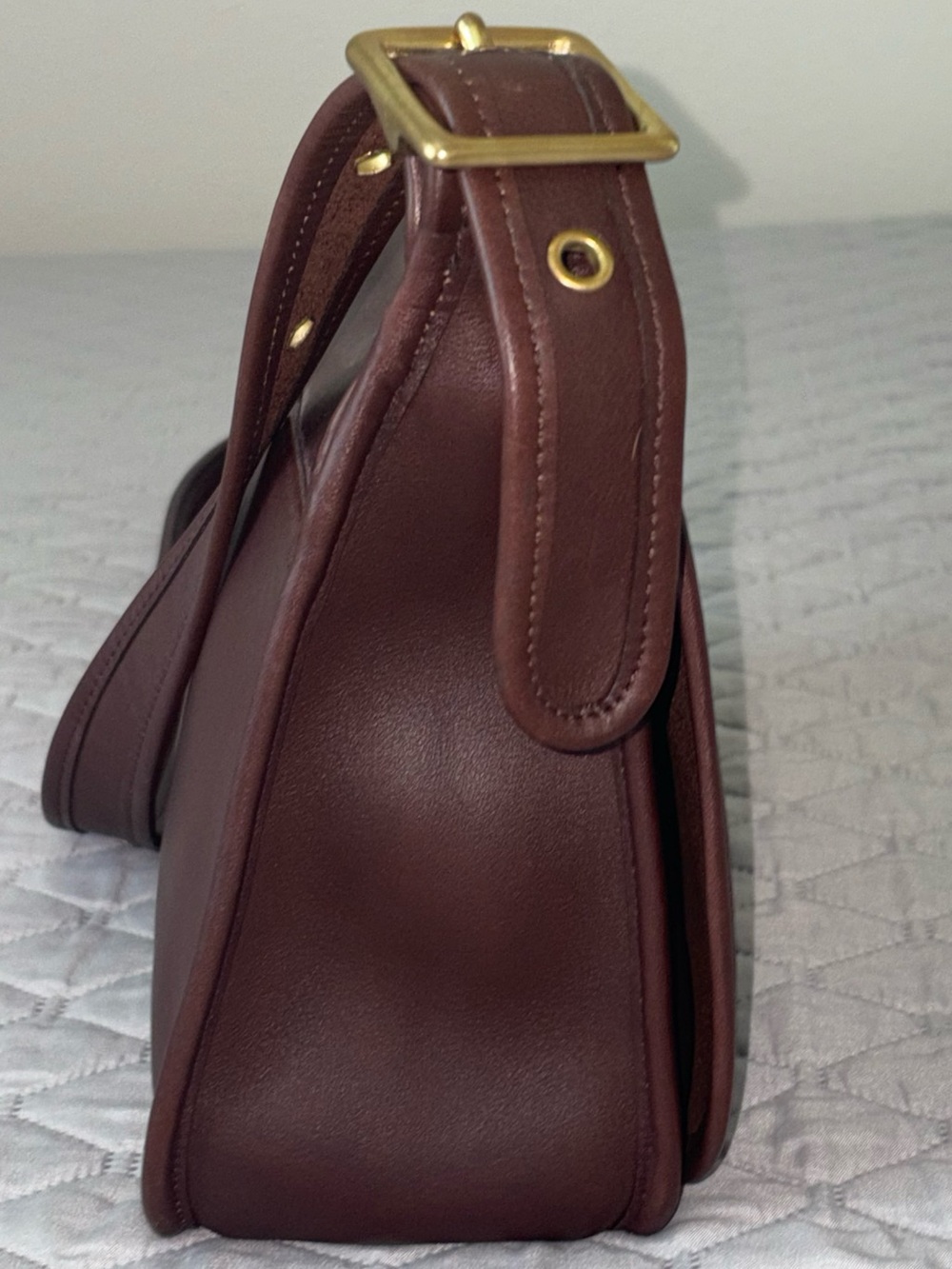 Vintage Coach Patricia’s Legacy Dark Brown Leather Saddle Shoulder Bag Crossbody - Picture 10 of 12
